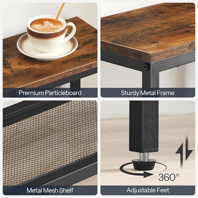 HOOBRO Narrow Console Table, Sofa Table, 4-Tier Industrial Entryway Table