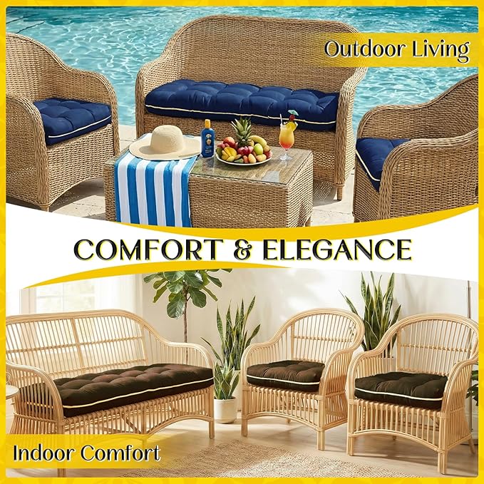1 MIDDLE ONE Wicker Chair Cushions 3 Pieces Set