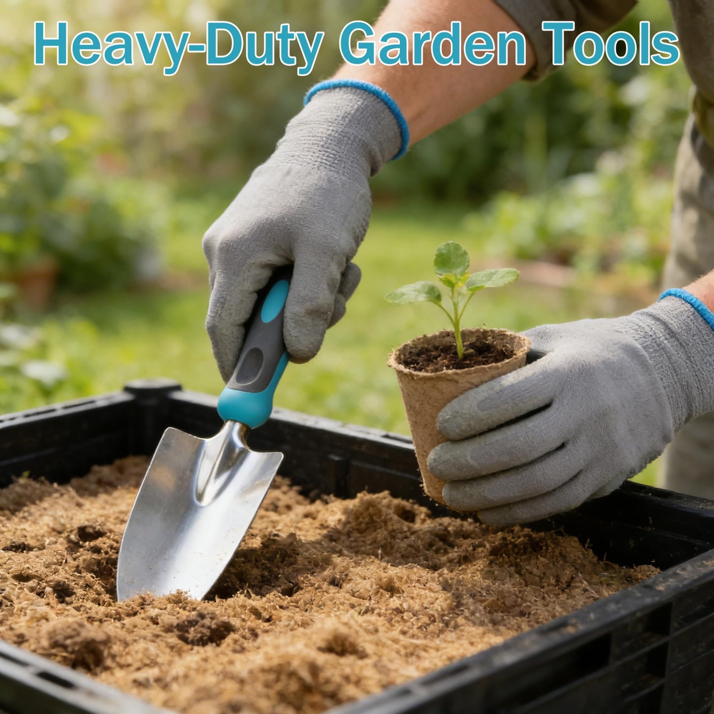 Gardening Tools, Carsolt 10 Piece Heavy Duty Stainless Steel Garden Tools Set with Ergonomic Rubber Handle. Variety of Gardening Hand Tools with Gift Box Ideal Garden Gifts for Women
