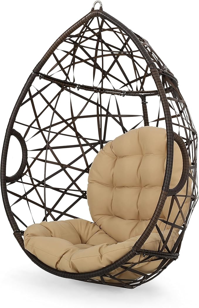 Christopher Knight Home Isaiah Indoor/Outdoor Wicker Tear Drop Hanging Chair