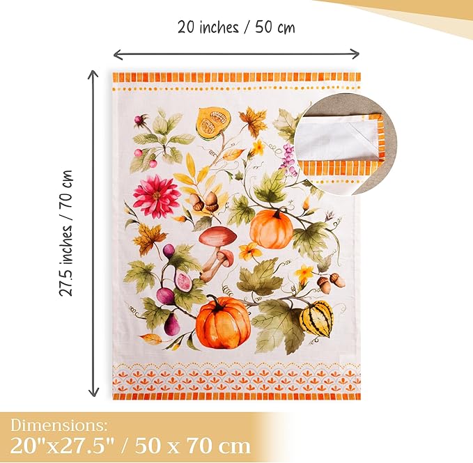 Maison d' Hermine Kitchen Towels Set of 3 100% Cotton 20" x 27.5" Reusable