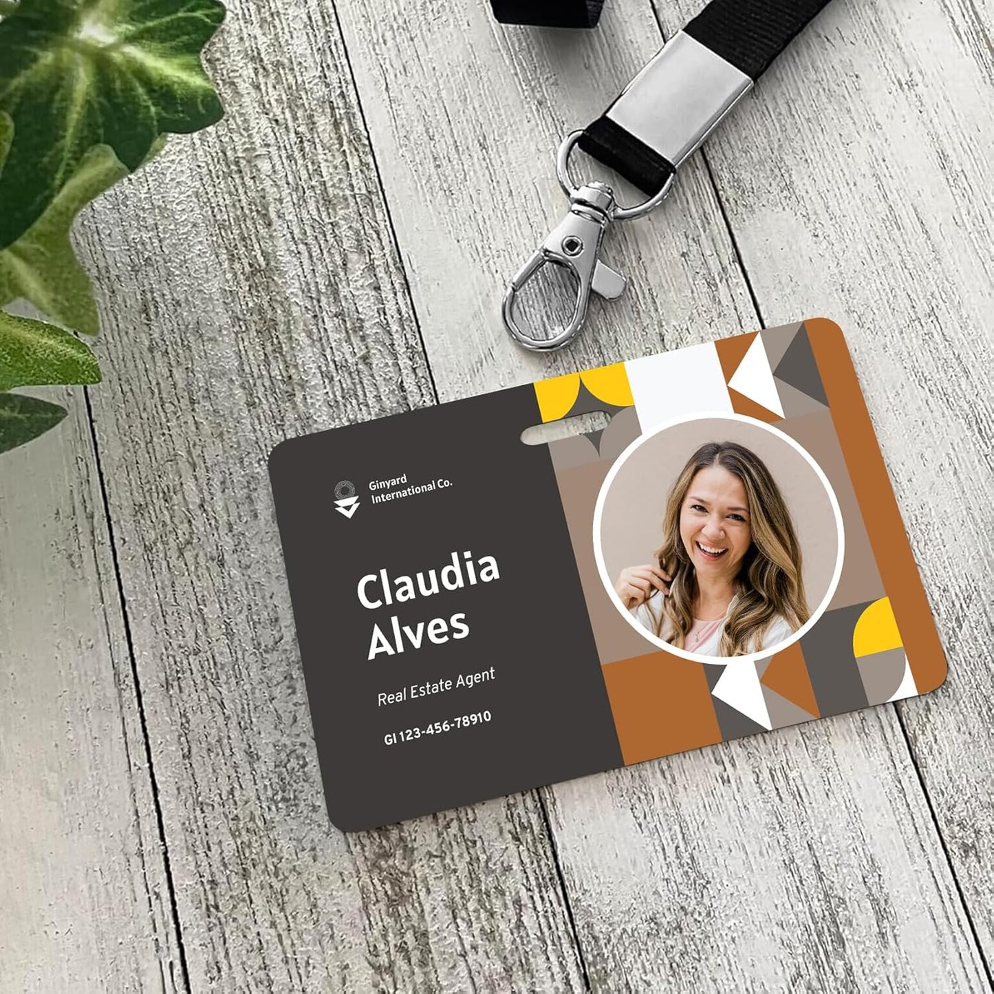 Custom Id Badge Custom Id Card Identification Badges Customizable Personalized Name Badge Customize Name Tag Photo Logo Employee Work Office Volunteer Customized Personal (Horizontal-5)