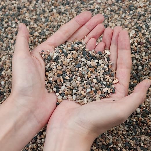 Silica Gravel, Multi-Purpose Mixed Silica Sand for Fire Pits, Aquariums, and Landscaping, 11LB Large