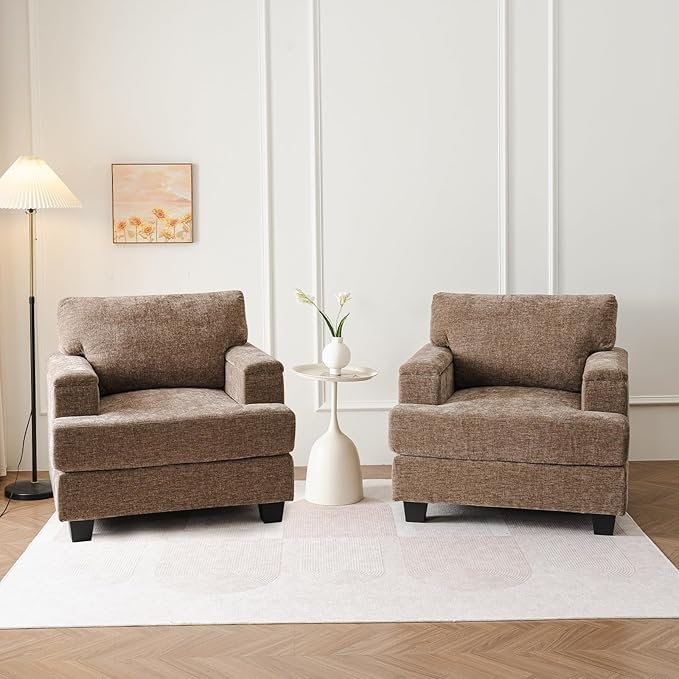 Oversized Living Room Chairs Set of 2, Comfy Accent Chair