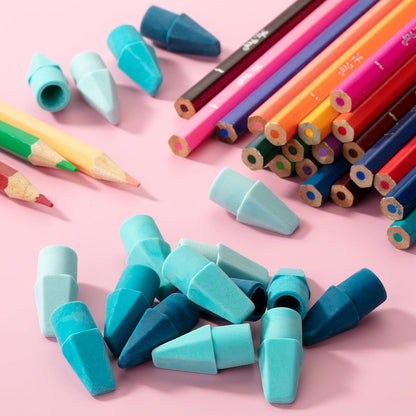 Mr. Pen- Pencil Toppers, 120 Pack, Blue Shades, Pencil Top Eraser Caps, Back to School Supplies