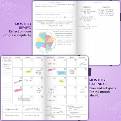 Legend Planner Hourly Schedule Edition – Deluxe Weekly & Daily Organizer with Time Slots. Time Management Appointment Book Journal for Work & Personal Life, Undated, A5 Hardcover – Purple, Debossed
