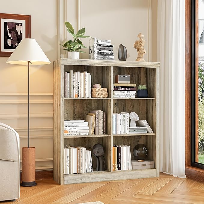 GarveeHome 6 Cube Storage Organizer, 53 Inch Tall Bookcase