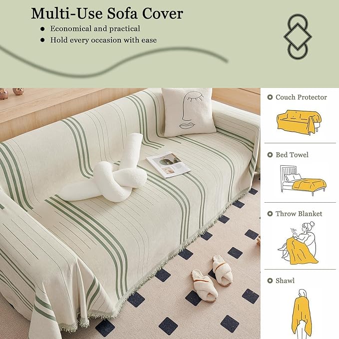 DREAMINGO Couch Cover Washable Chenille Sofa Protector