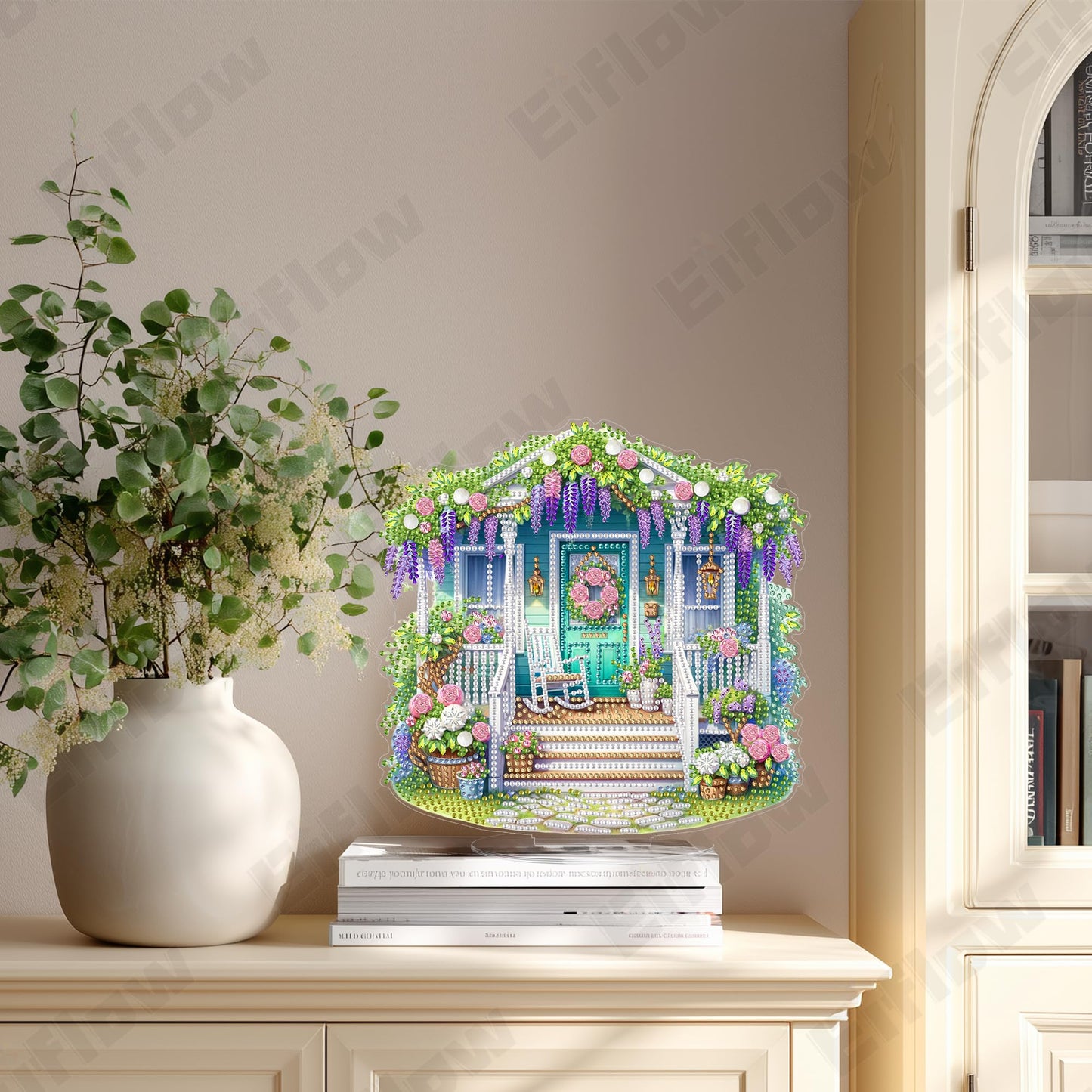 Eiflow Desktop Diamond Art Kit for Adults Fall, DIY Tabletop Diamond Art Painting with Stand, Acrylic Stand Up Gem Painting Board Kit (Thanksgiving)