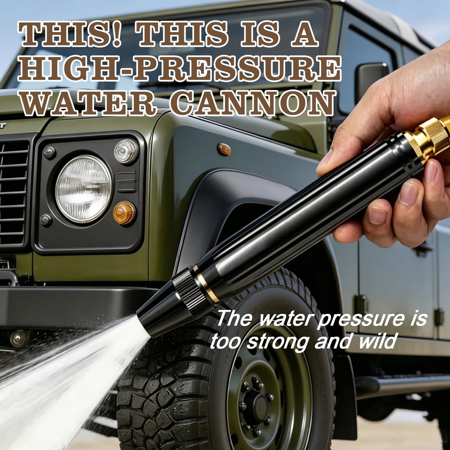 High Pressure Water Gun,Heavy Duty Power Washer Nozzle,Adjustable Spray Pattern Booster Nozzle for Garden Hose– High Pressure Hose Nozzle for Car Washing,Patio Cleaning,Watering Sprayer(3Pcs+6 Clamp)