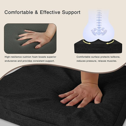 OVOV Recliner Cushions for Elderly 20"x20"x4" Thick Seat Cushion for Recliner Chair Large Square Non Slip Chair Pads with Washable Cover for Armchair Couch Black