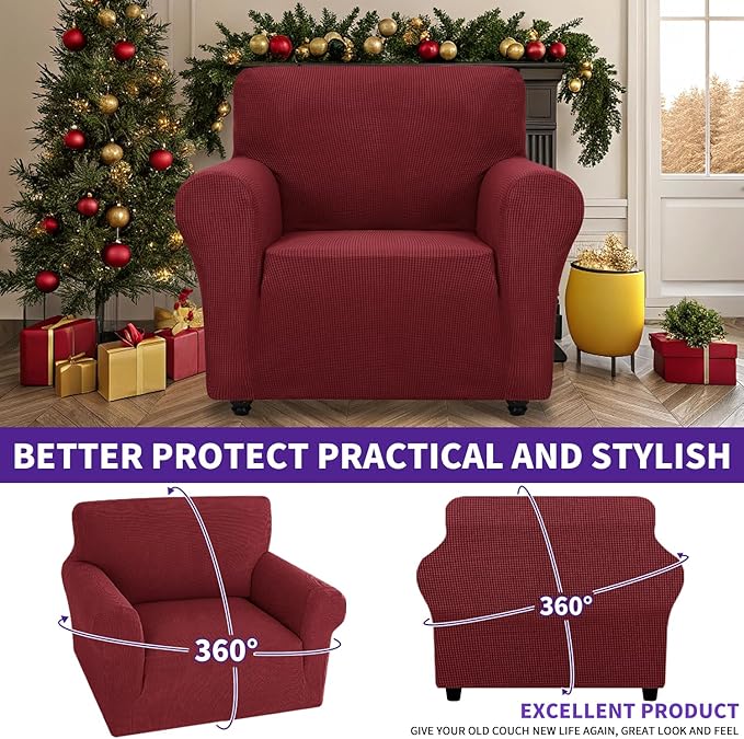 ZNSAYOTX Super Stretch Chair Slipcover Universal Sofa Chair Covers