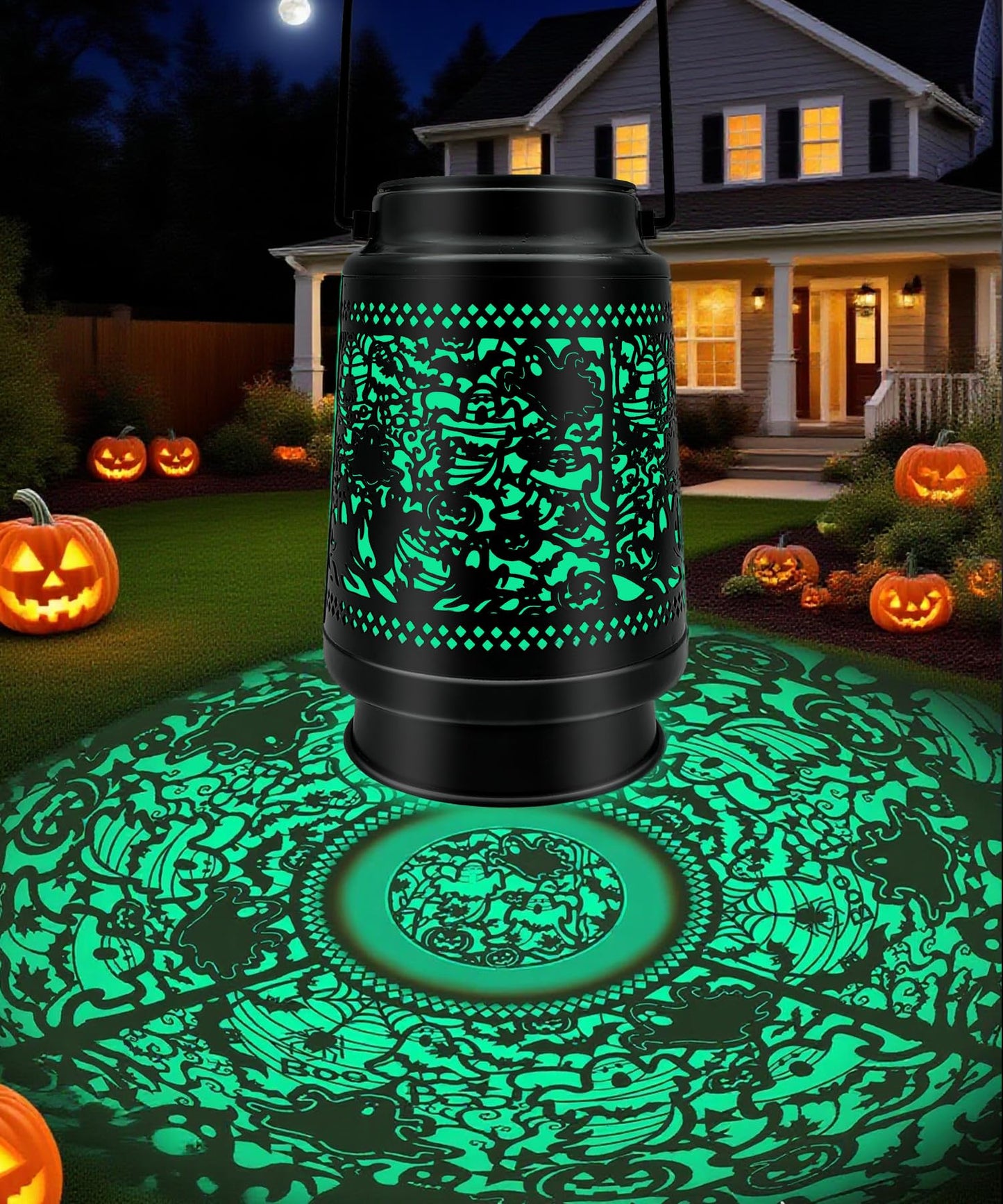 Halloween Decor Outdoor Solar Lanterns Waterproof Halloween Decorations Scary Ghost with Pumpkin Spooky Lights for Garden, Patio, Yard, Lawn Porch Hanging Solar Lights Unique Gifts for Women