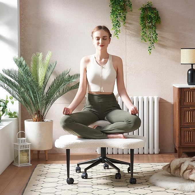Pinmoco Ergonomic Cross Legged Chair, 360° Swivel Meditation Chair