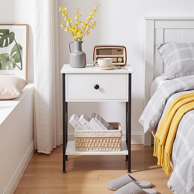 VECELO Nightstands Set of 2, Modern Bedside End Tables, Night Stands