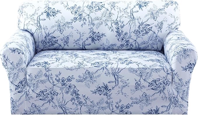 H.VERSAILTEX Floral Pattern Loveseat Cover Printed 2 Cushion Sofa Cover High
