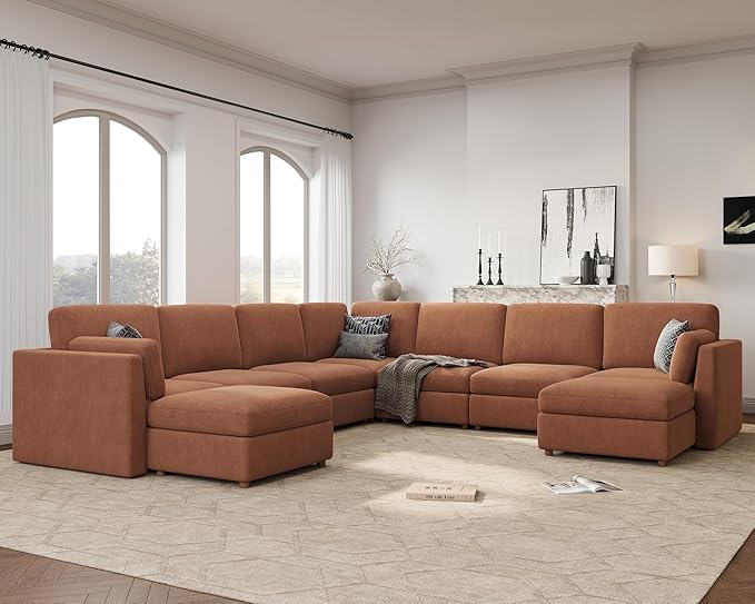 Oversized Modular Sectional Sofa, Solid Wood Frame Sofa, Removable Washable