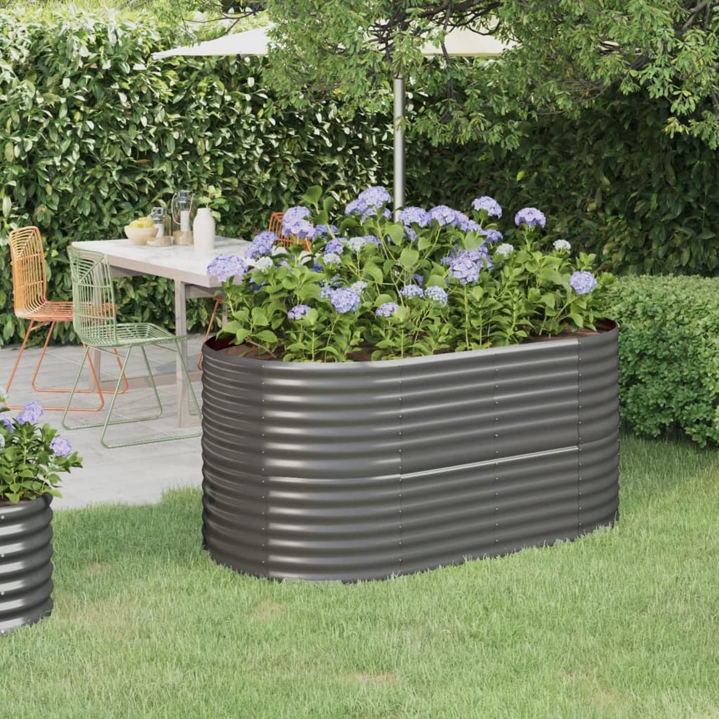 Yolola Raised Bed Metal Large Raised Bed Made of Metal Raised Bed for Garden, Snail Protection, Raised Bed Weatherproof Raised Bed for Garden, Plants, Garden Herbs, Outdoor, 152 x 80 x 68 cm, Grey