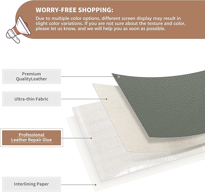 ONine Leather Repair Patch, Self-Adhesive Couch Patch, Car Seats Backpack