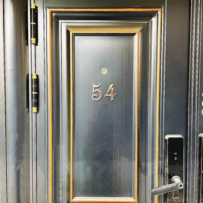 Waterproof House Mailbox Numbers 3 Inch Door Number Address Sign Stickers for Apartment Hotel Office Home Yard Outside or Business Decoration Project. (Copper)