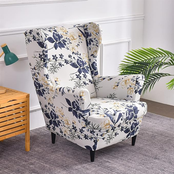 KRFOONN Wingback Chair Covers Slipcovers 2 Piece Stretch Wing Chair Covers