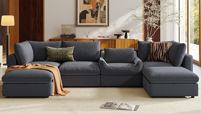 LINSY HOME Oversized Modular Sectional Sofa, Cloud Couch
