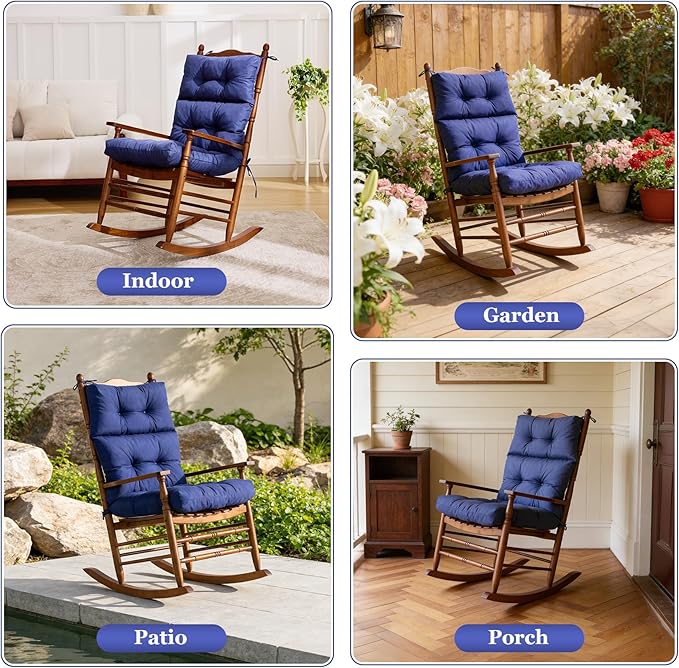 Rocking Chair Cushion, Waterproof and Fade-Resistant Adirondack Rocker Cushions