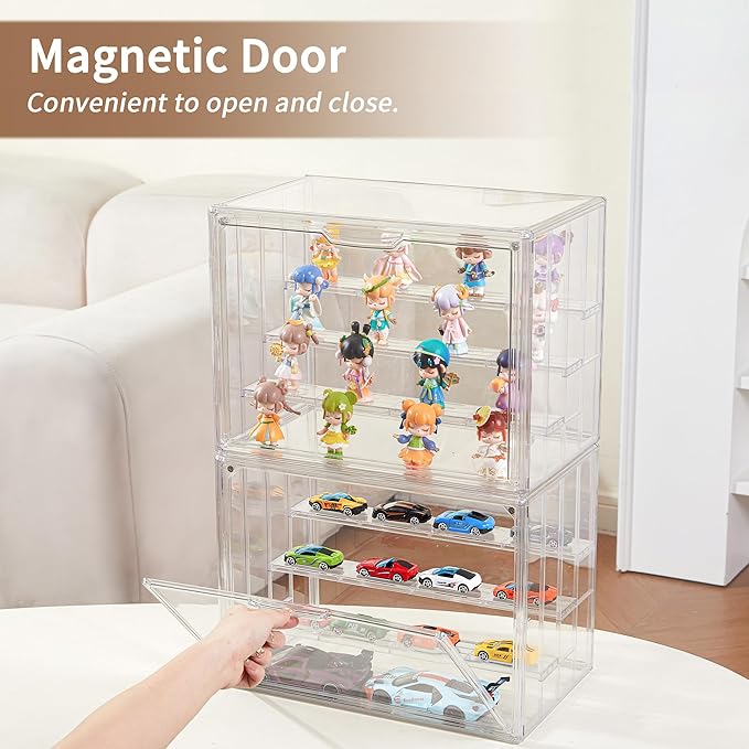 Display Case for Collectibles 4 Layer Updated Adjustable Acrylic Display Case