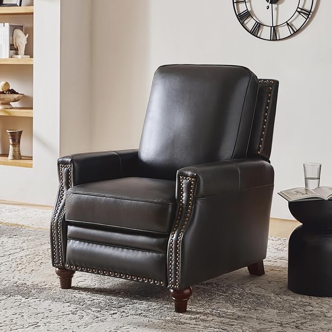 HULALA HOME Genuine Leather Manual Recliner Chair