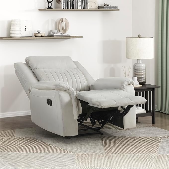 Lexicon Manual Recliner Chair, Polished Microfiber Reclining Sofa Chair