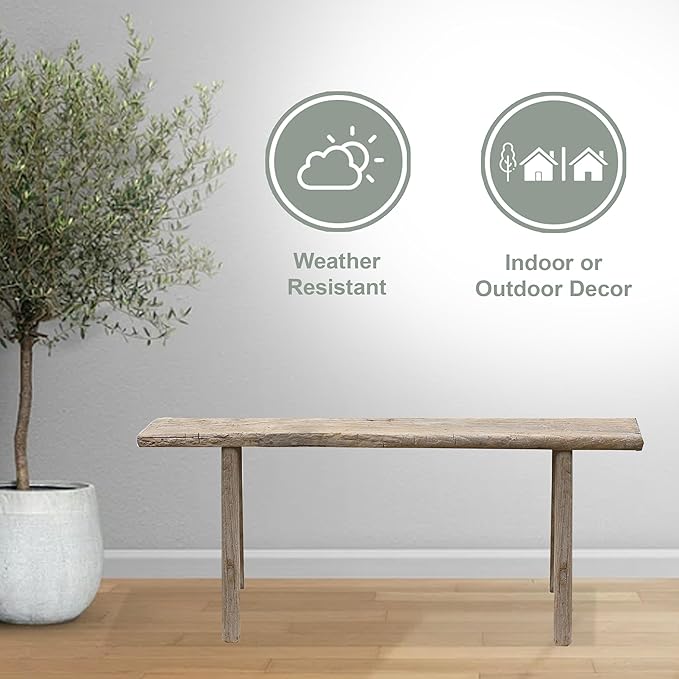 Artissance Handmade Wooden Entryway Bench, Vintage Noodle Bench