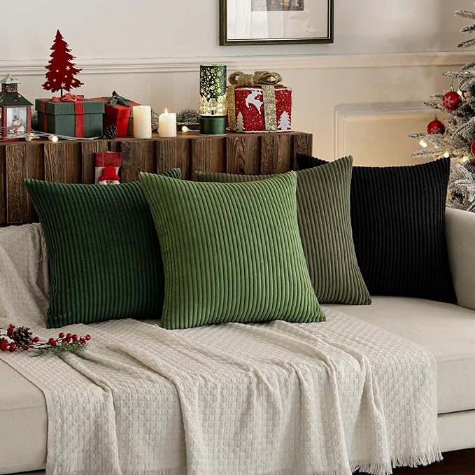 MIULEE Boho Farmhouse Throw Pillow Covers 18x18 Inch Set of 4 Mordern Neutral