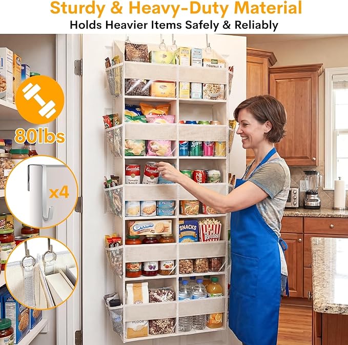 Ofiray-home Over the Door Organizer 5 Tiers, Extra Large Behind Door Storage of