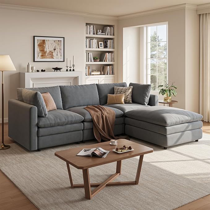 97" Cloud Couches for Living Room, 29.1" Deep Seat Modular Sectional Sofa