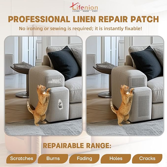 Fabric Repair Patches, Linen Self-Adhesive Fabric Repair Tape, Strong Sticky
