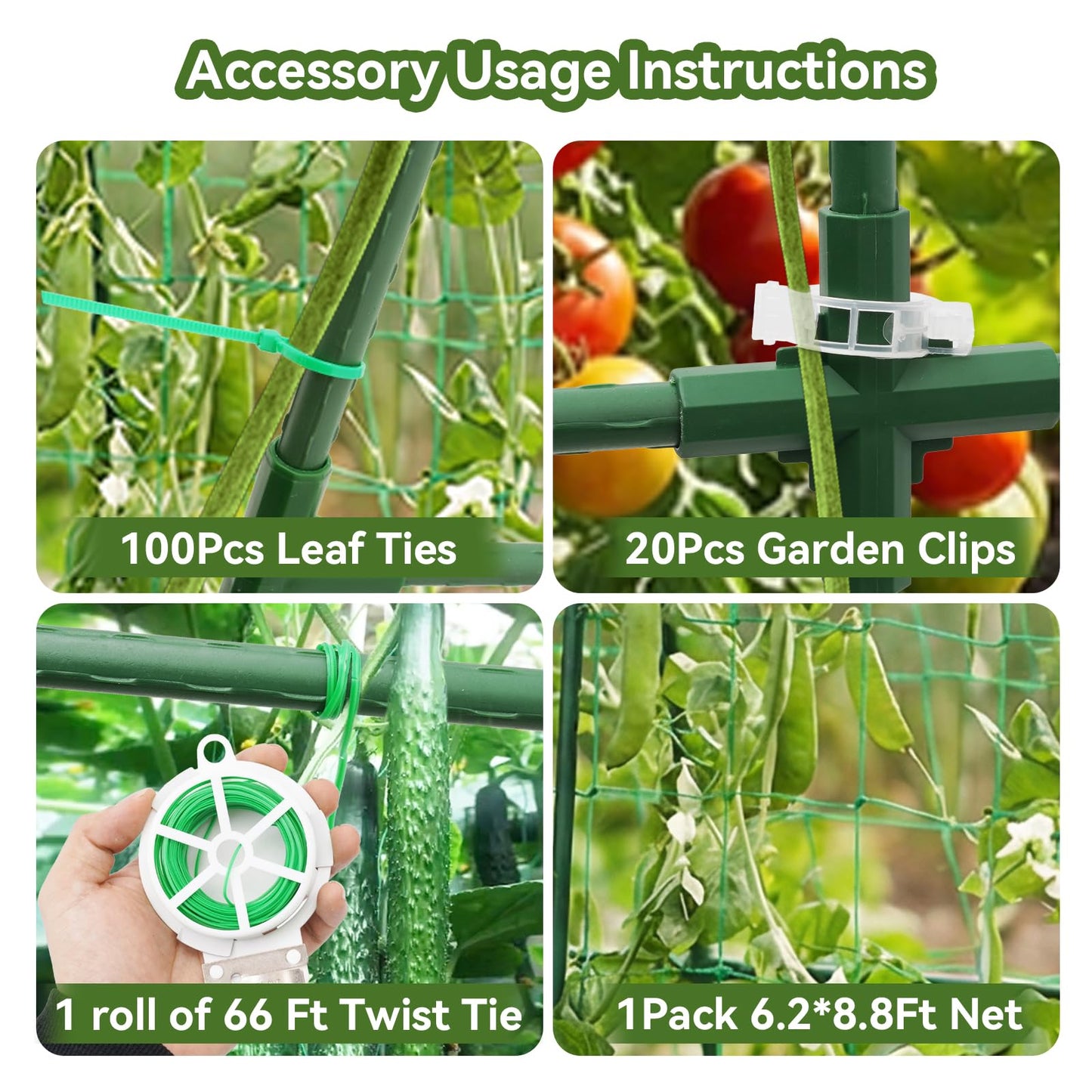 TOCCYARD Cucumber Trellis for Raised Bed, U-Shape Garden Trellis for Climbing Plants Outdoor, Metal Arch Trellis for Vegetables, Plant Support for Tomato, Pea, Zucchini, Squash