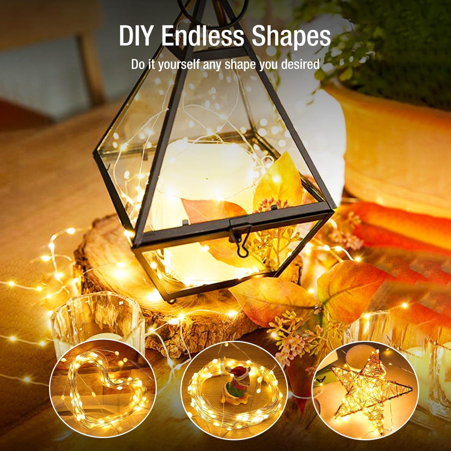 100 Pack Fairy Lights Battery Operated - 7ft 20 Led Twinkle Lights 3 Modes, Bulk Mini String Lights Waterproof for Mason Jars Vases DIY Party Wedding Decoration Christmas -Warm White