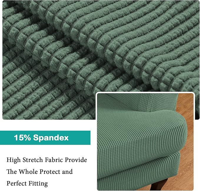 Turquoize Wingback Chair Covers 2 Piece Wing Chair Slipcover Stretch Slipcovers