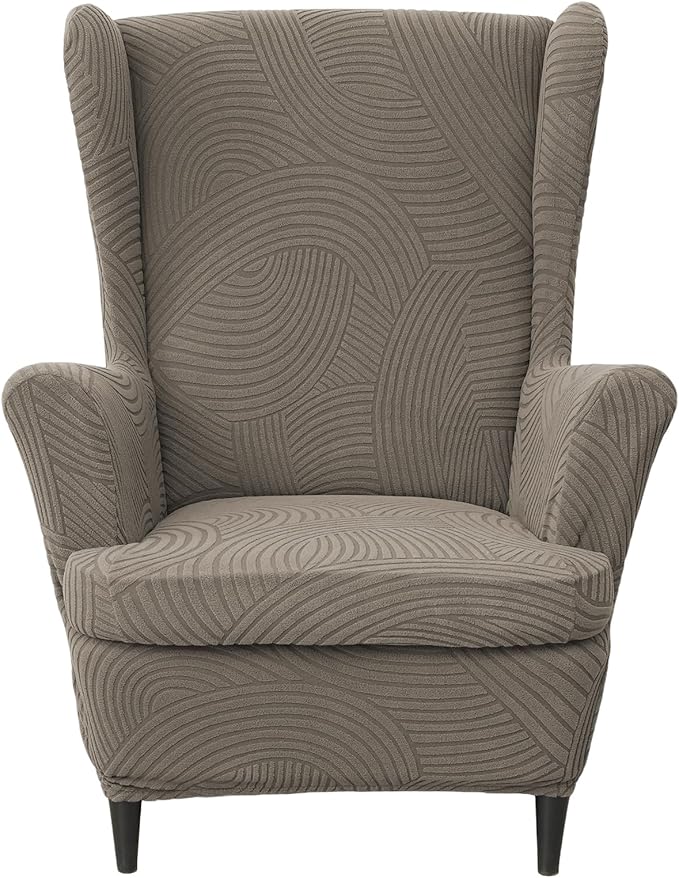 HAOYONG Wing Chair Slipcovers Printed Wingback Chair Covers 2 Pieces Wingback