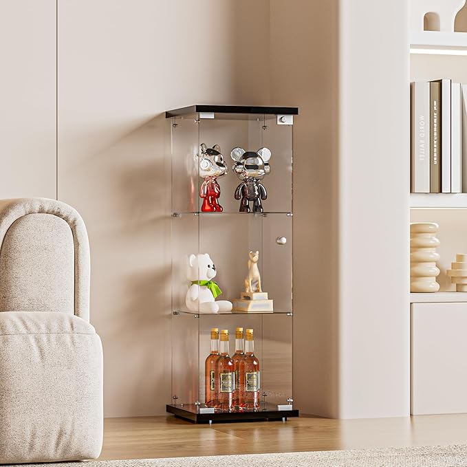 FANYUSHOW 3-Shelf Glass Display Cabinet