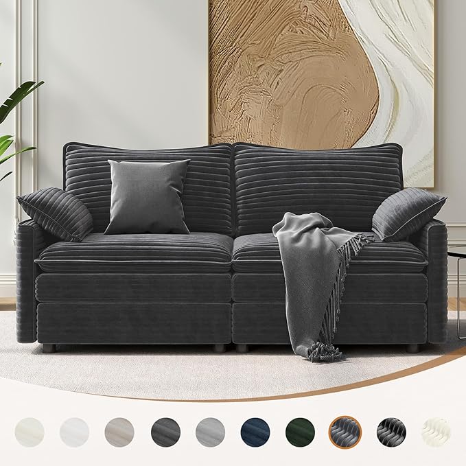 Vesgantti 74" Cloud Couch for Living Room, 2 Seaters Deep Seat Sectional