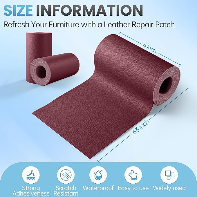 Leather Repair Patch Tape Kit, Vinyl Leather Repair Kit