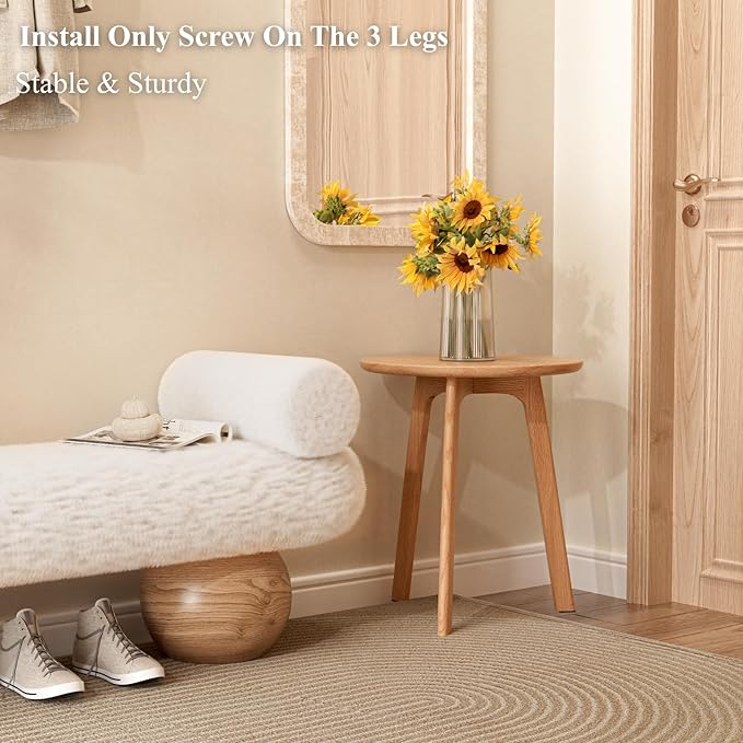 100% Solid Oak Small Side Table