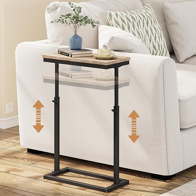 TUTOTAK End Table, Side Table, Tall Couch Table, Sofa Table, Living Room