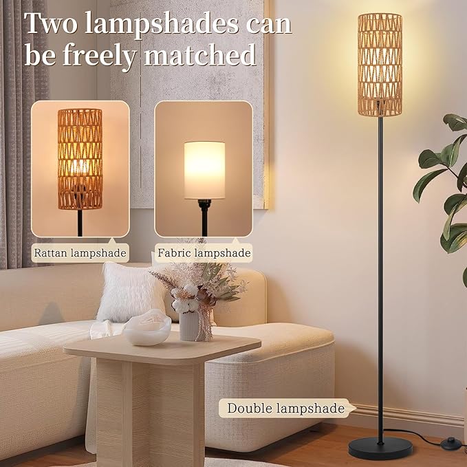 Ruiever Floor Lamp for Living Room, Farmhouse Floor lamp, Modern Standing lamp