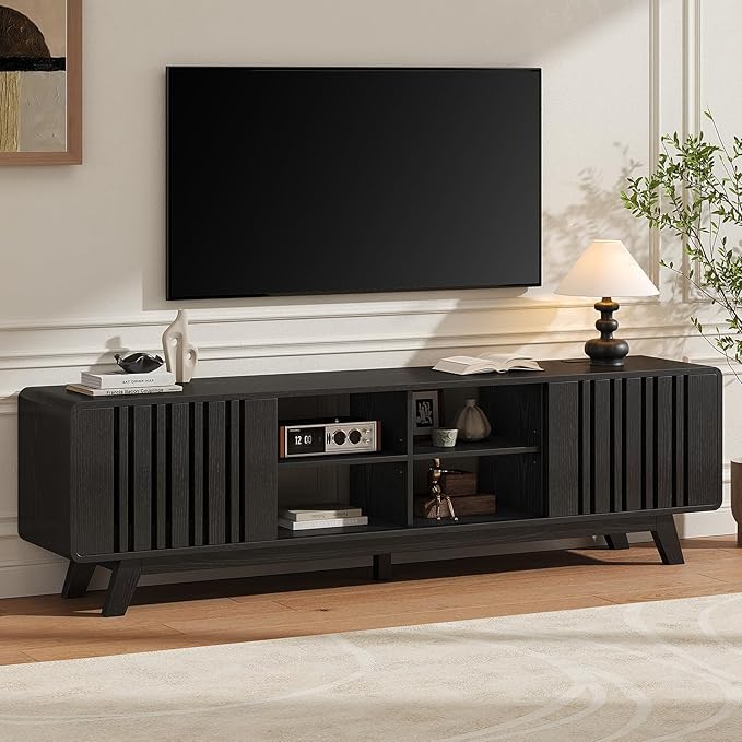 ONBRILL 70-Inch TV Stand for TVs up to 80 Inch, Mid-Century Modern Television
