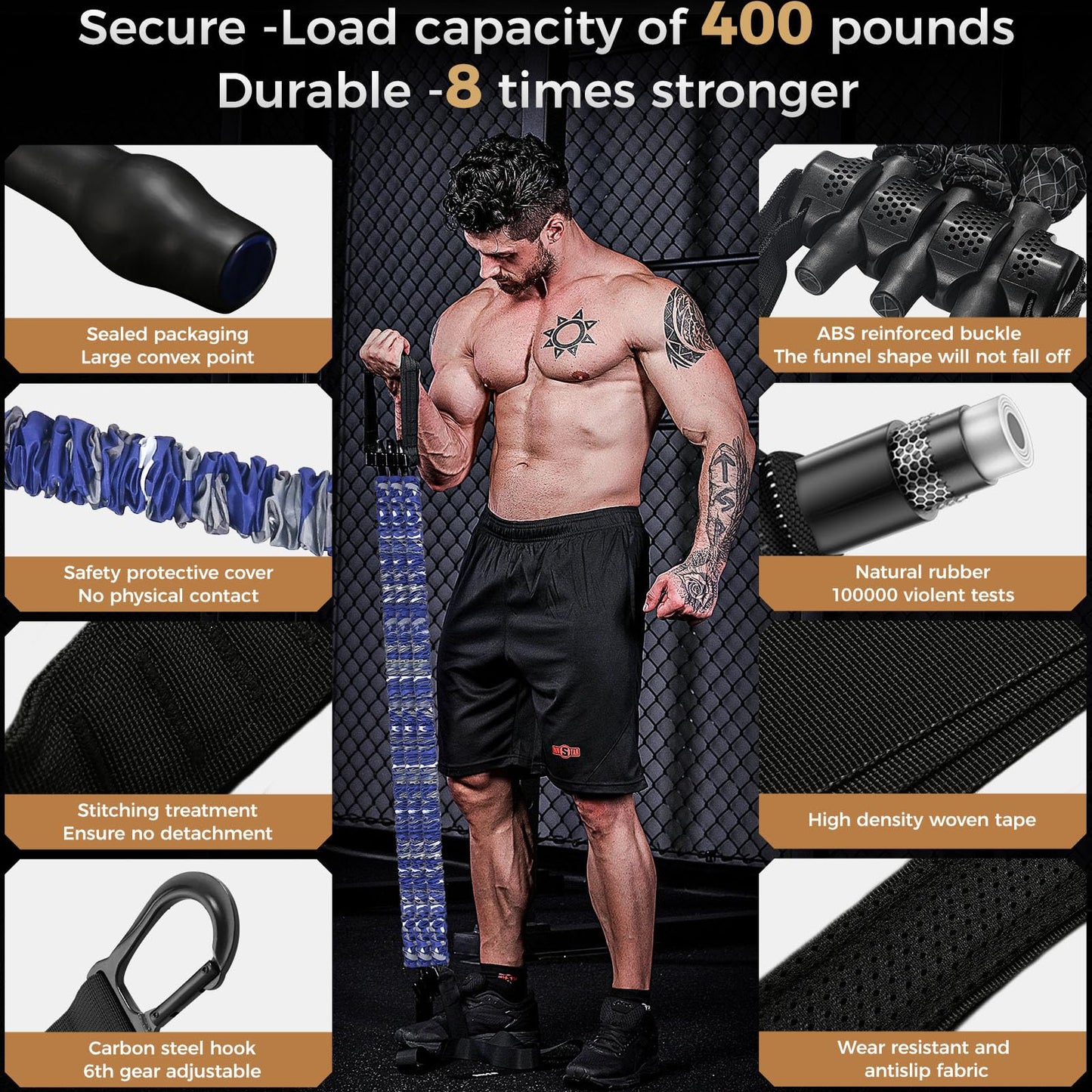 Innstar Pull Up Assistance Bands, 3 Heavy-Duty Adjustable Pull Up Bands Set, Pull Up Bands Assistance Bands for Enhanced Strength Training