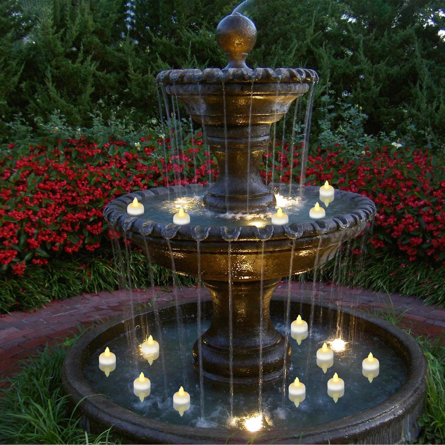 Yakpo 96 Pack Waterproof LED Floating Tea Lights, Flameless Flickering Battery Operated Outdoor Tealight Candles, White Water LED Votive Candle Bulk for Wedding Centerpiece Vase Halloween Decorations