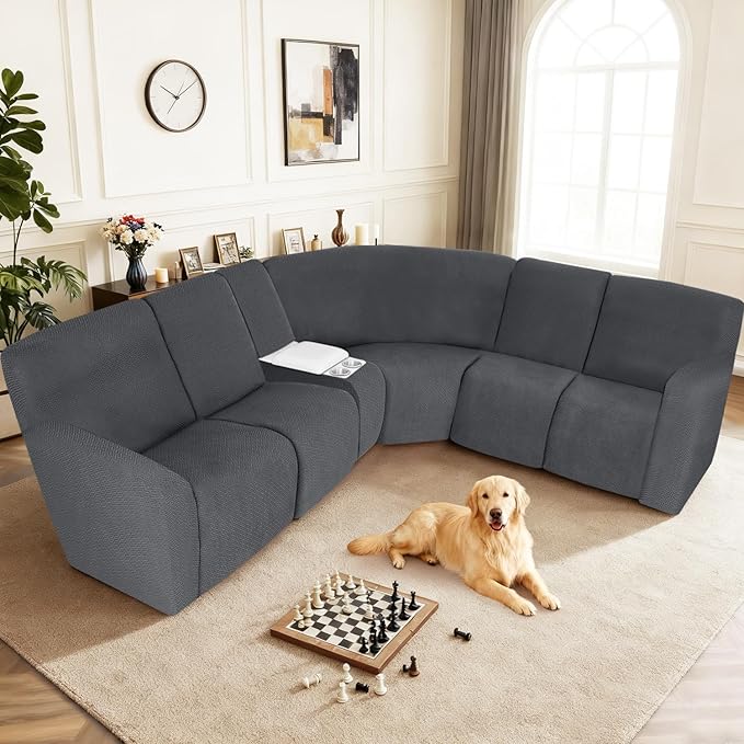ALIECOM 100% Waterproof Recliner Sectional Couch Covers L Shape Stretch Corner