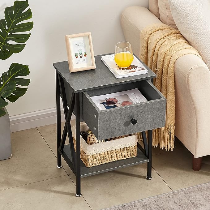 VECELO Nightstands Set of 2, Modern Bedside End Tables, Night Stands